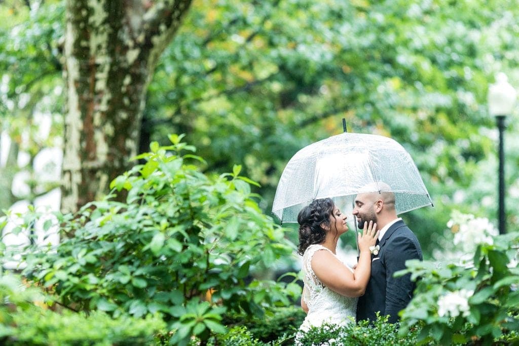 romantic wedding portrait, intimate wedding portrait, rainy wedding day pictures