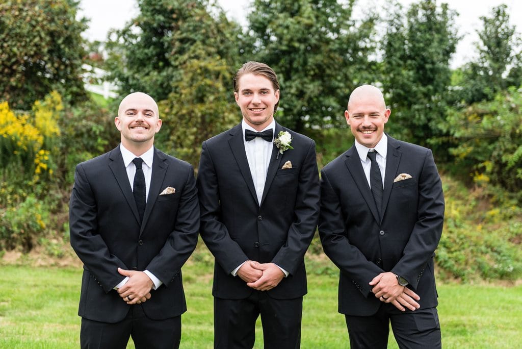 Groom and his groomsmen before his John James Audubon Center wedding