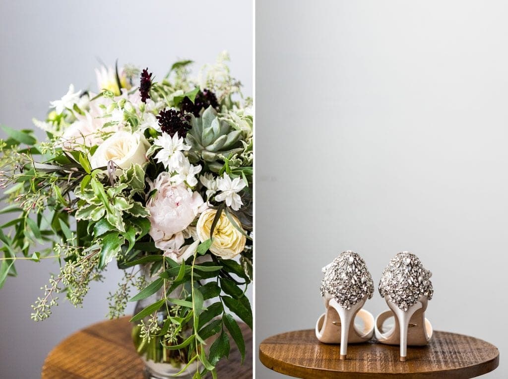 Bridal bouquet, wedding bouquet, devon and pinkett, philadelphia wedding florist, bridal shoes