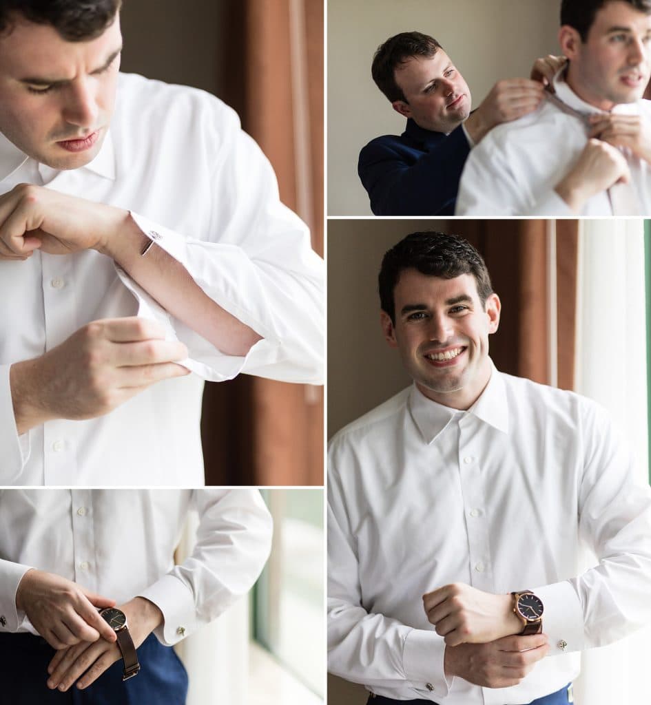 Groom gets ready for his wedding