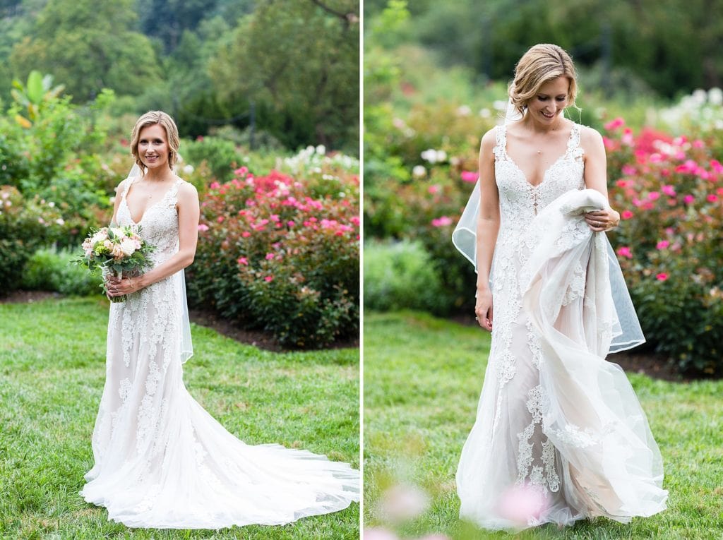 Bridal Portraits in the rose garden of Morris Arboretum