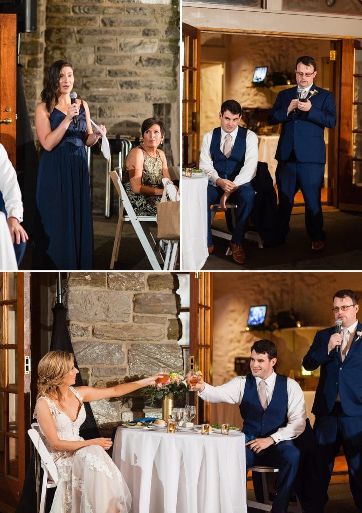 Toasts during a Morris Arboretum wedding