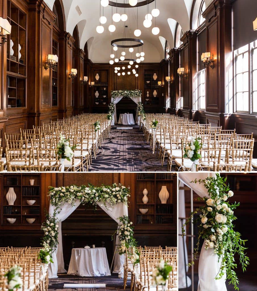 le méridien philadelphia, le méridien hotel wedding, jewish wedding ceremony, wedding ceremony space inspiration
