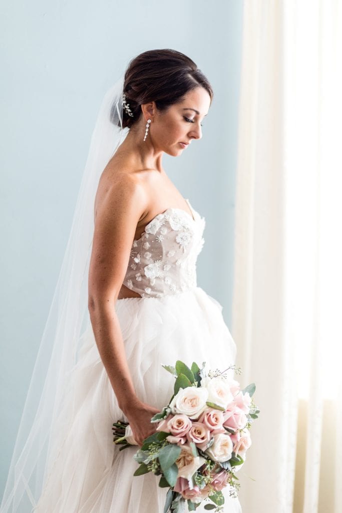 Portrait of a bride before her Manor House at Prophecy Creek wedding