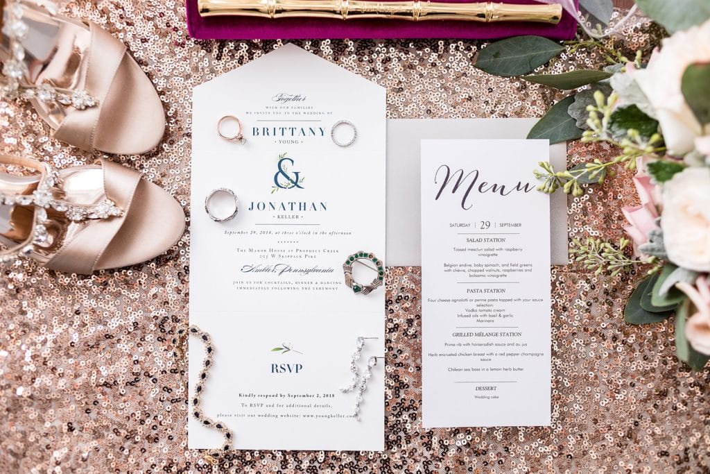navy & white wedding invitation inspiration for The Manor House at Prophecy Creek