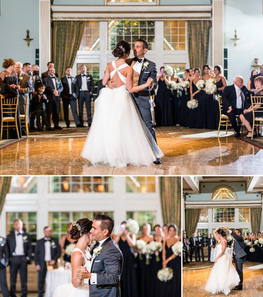 Bride & groom enjoy their first dance together during their wedding reception