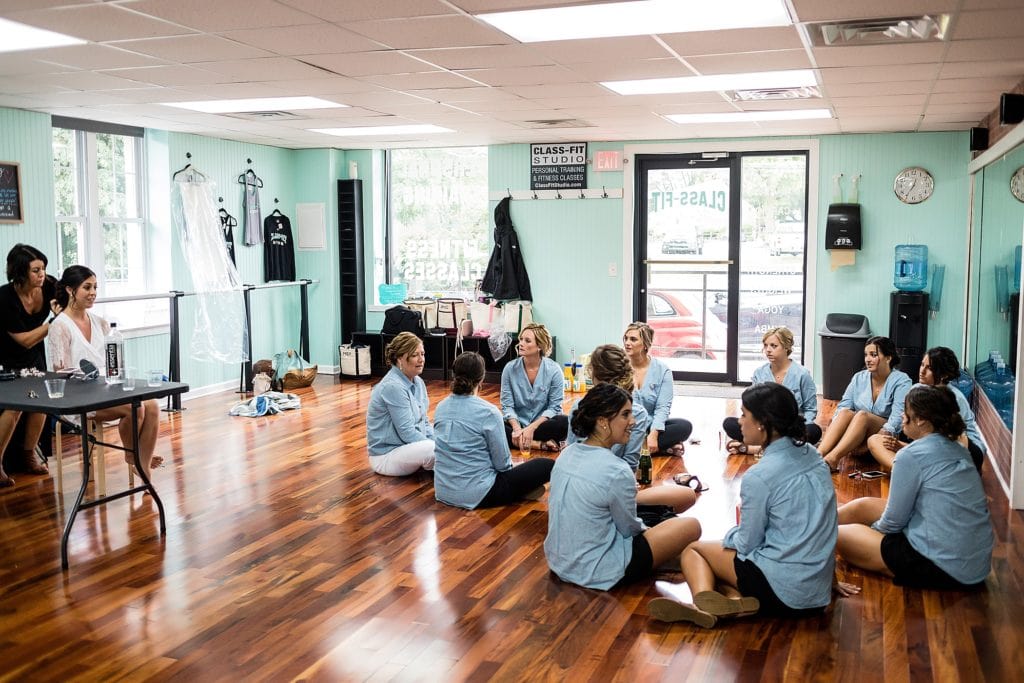 Hair & makeup for the wedding took place at Class-Fit Studio in Newtown Square