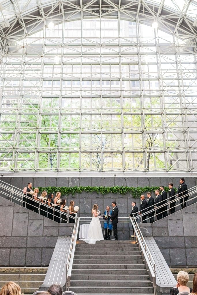 wedding ceremony, BNY Mellon Center Atrium, exchange vows