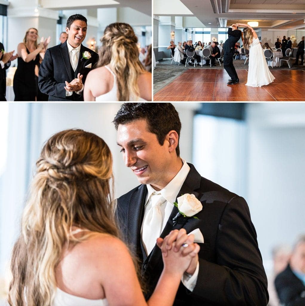 first dance, newlyweds, reception dress,