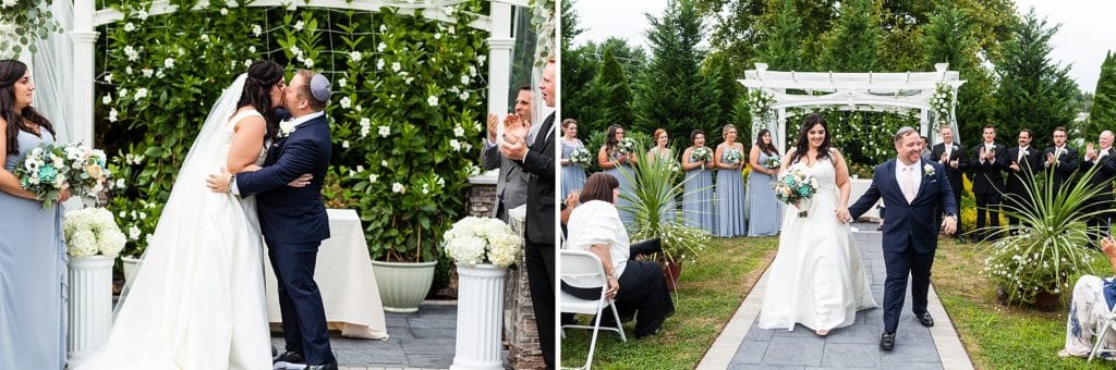 first kiss, wedding ceremony, recessional, outdoor ceremony