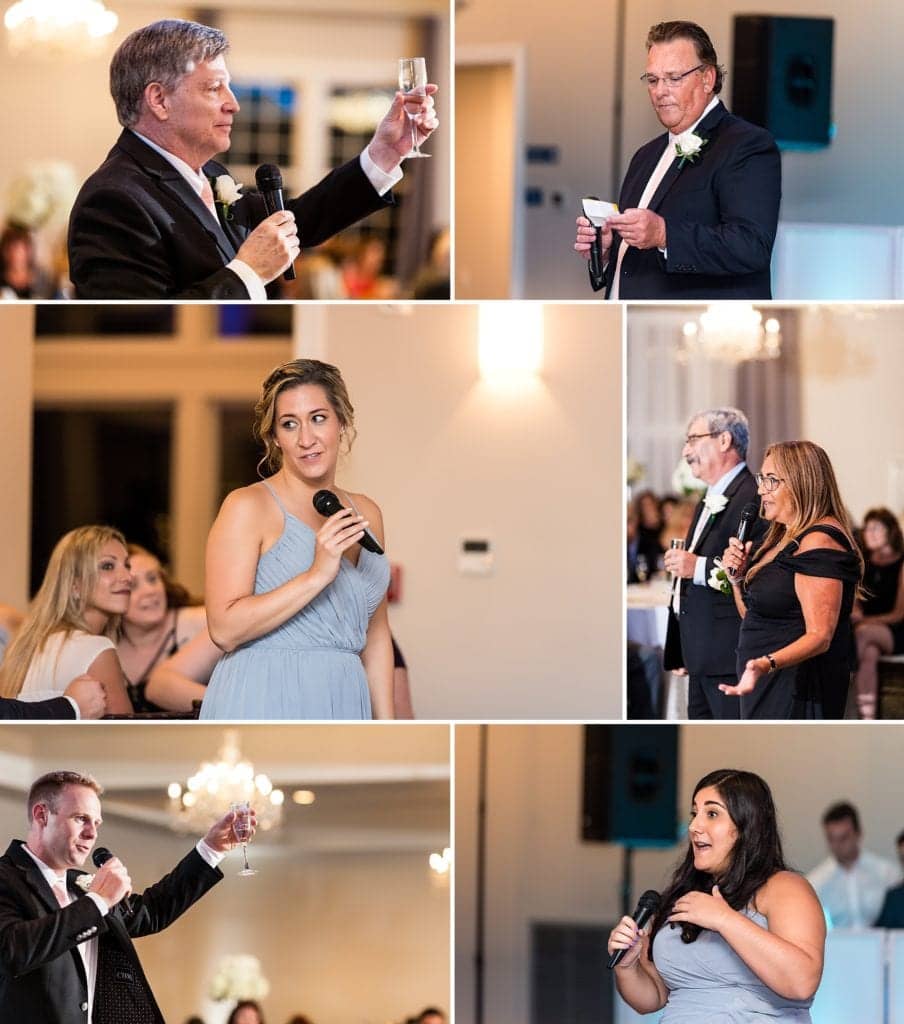 toasts, blessings, wedding reception, sister of the bride, maid of honor, parents of the bride, father of the groom, best man