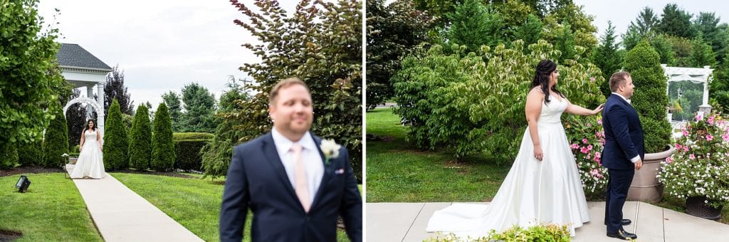 First look, outdoor first look, bride and groom