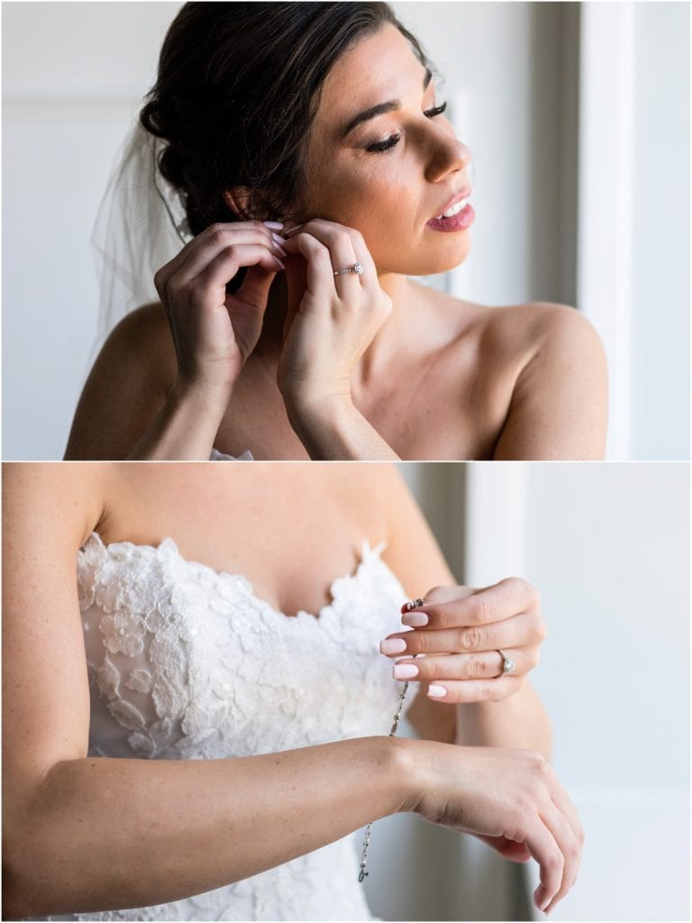 Bride putting on her accessories | Ashley Gerrity Photography