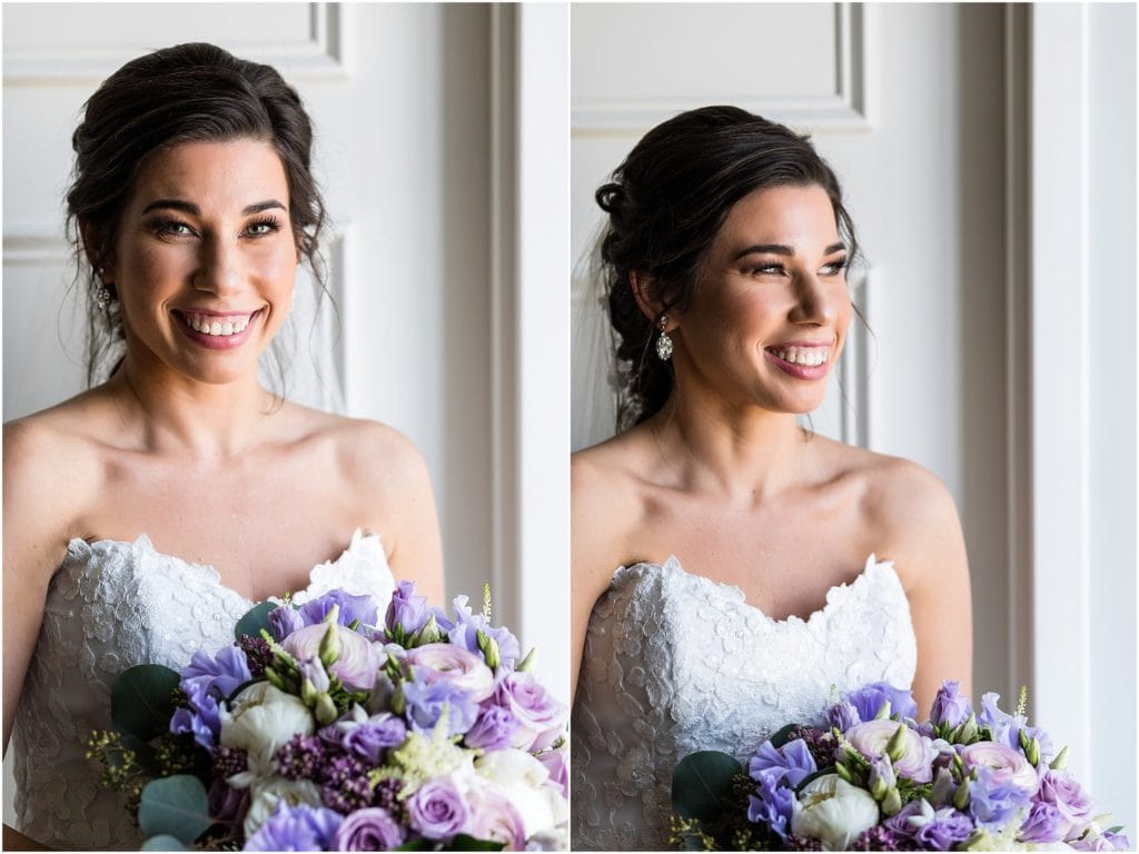 Portraits of bride in Pronovias dress and florals from FabuFlorals | Ashley Gerrity Photography