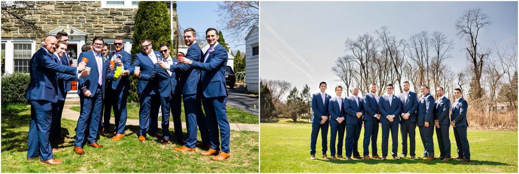 Groom and Groomsmen hanging out before wedding ceremony | Ashley Gerrity Photography www.ashleygerrityphotography.com