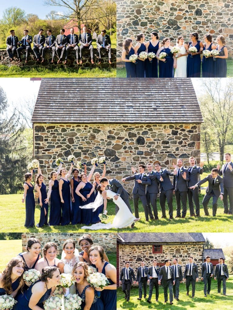 Fun protraits of wedding party at brandywine battlefield park | Ashley Gerrity Photography www.ashleygerrityphotography.com