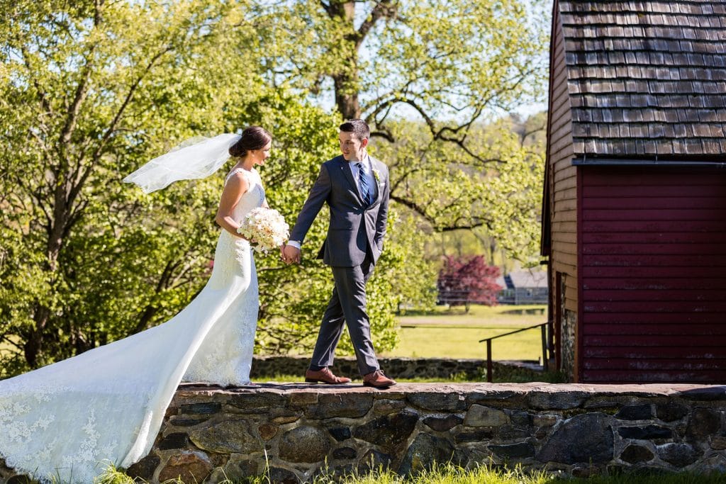 Bride and Groom spending time together in Brandywine Battlefield Park | Ashley Gerrity Photography www.ashleygerrityphotography.com