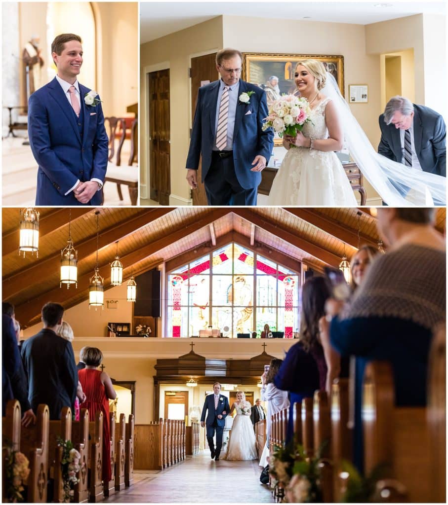 Bride and groom see each other for the first time at st bede the vernerable wedding | Ashley Gerrity Photography www.ashleygerrityphotography.com