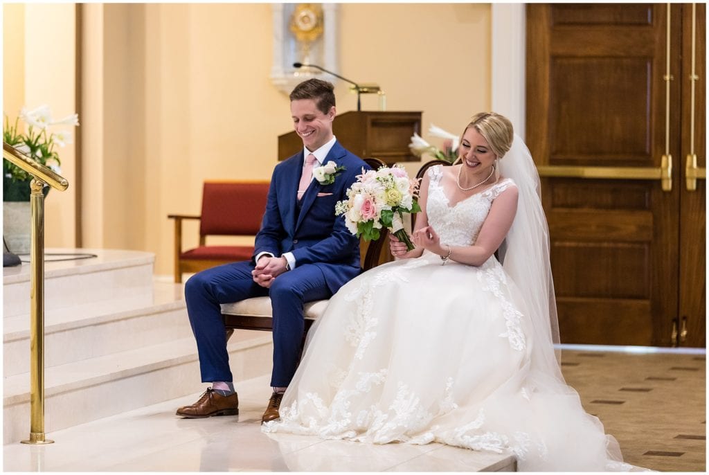 Bride and groom laughing together during wedding ceremony | Ashley Gerrity Photography www.ashleygerrityphotography.com