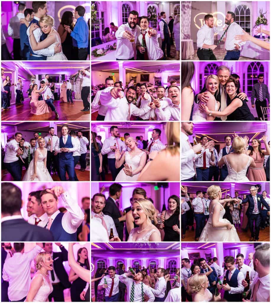 Dance floor collage at at Union League Golf Club Wedding Reception | Ashley Gerrity Photography www.ashleygerrityphotography.com