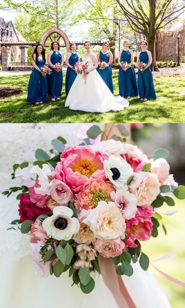 Bridal Party portraits with bouquet from Leigh Florist | www.ashleygerrityphotography.com