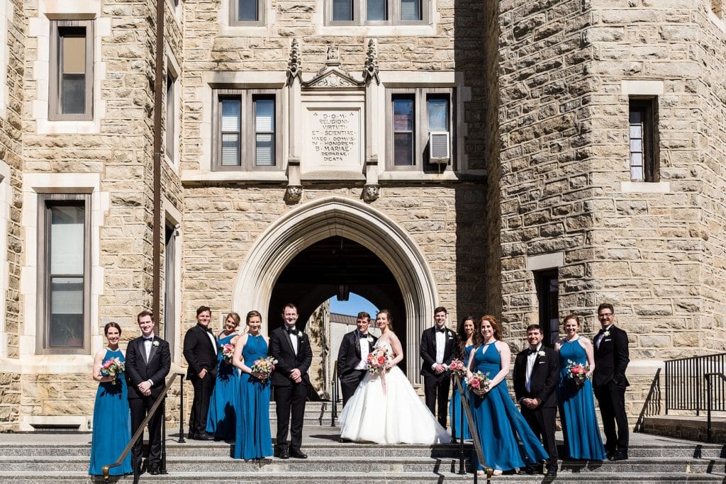 Bridal party portraits on villanova campus | www.ashleygerrityphotography.com