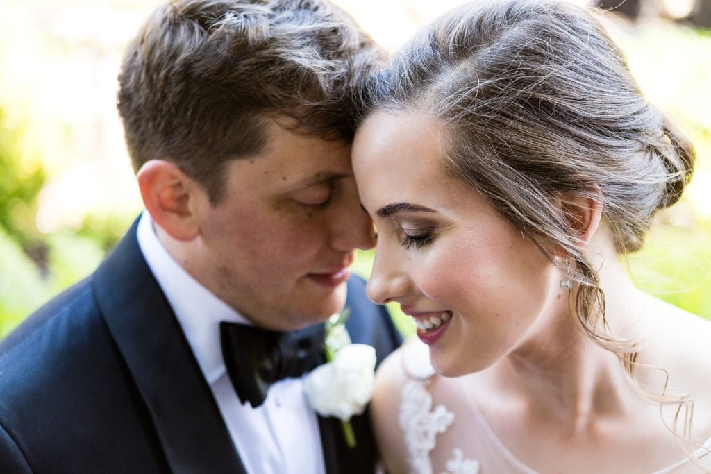 Intimate portrait of bride and groom, Radnor Hotel Wedding | www.ashleygerrityphotography.com