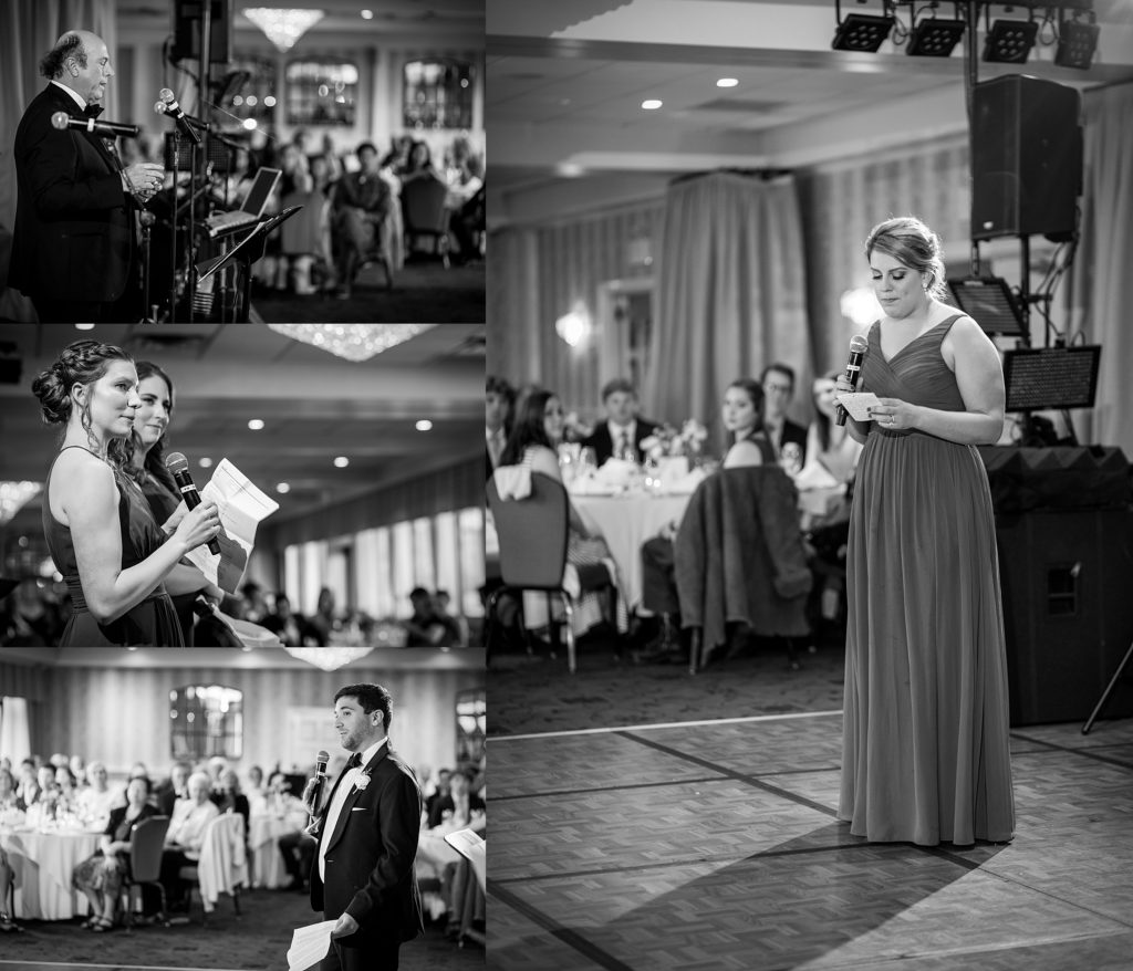 Heartfelt toasts from friends and family at Radnor Hotel Wedding | www.ashleygerrityphotography.com