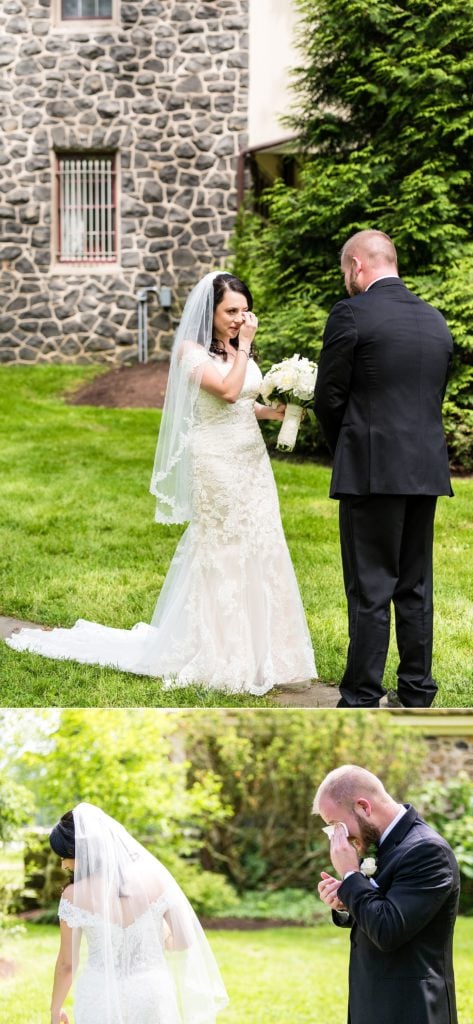 Emotional moments between bride and groom after first look | Ashley Gerrity Photography www.ashleygerrityphotography.com
