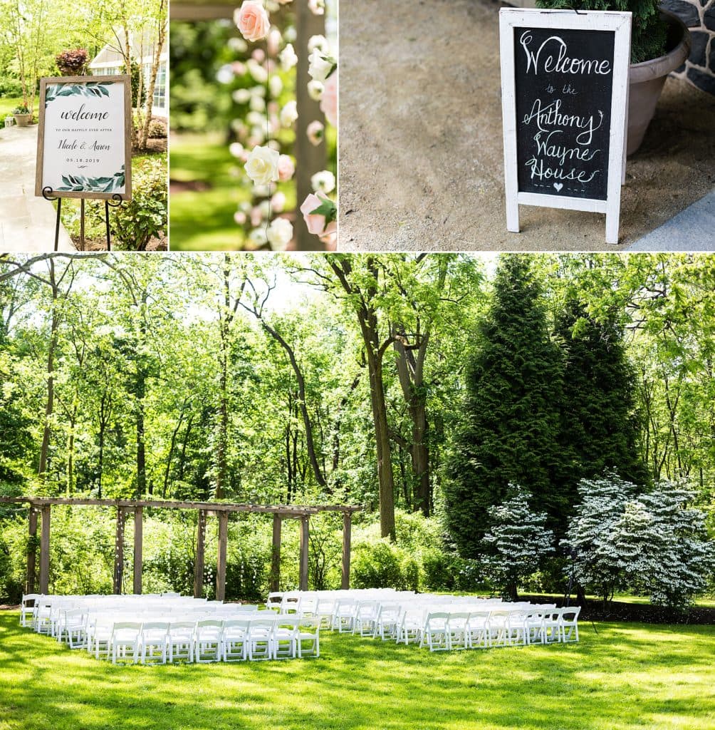 Ceremony space at Anthony Wayne House Wedding | Ashley Gerrity Photography www.ashleygerrityphotography.com