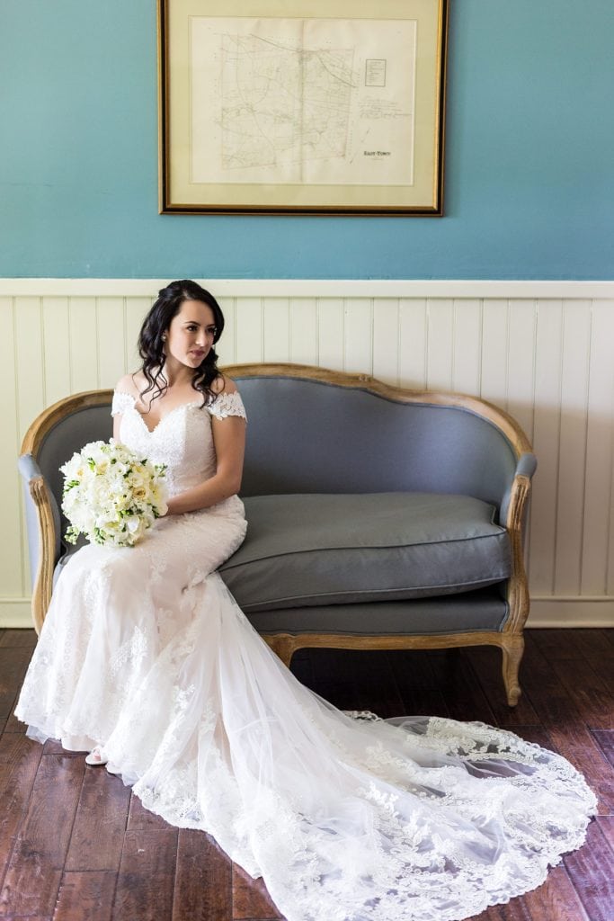 Portrait of bride ready for the ceremony at Anthony Wayne House Wedding | Ashley Gerrity Photography www.ashleygerrityphotography.com