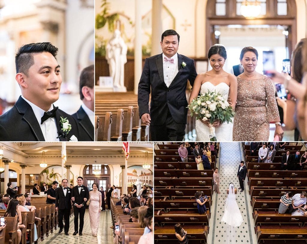 Bride and Groom seeing each other for the first time at St Augustine Church | Ashley Gerrity Photography www.ashleygerrityphotography.com