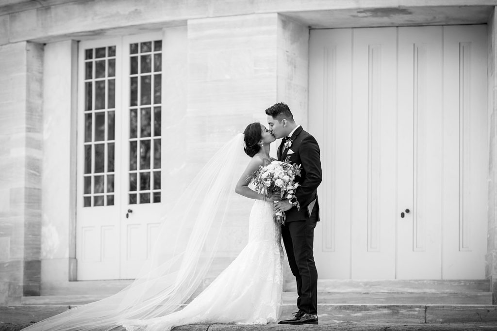 Tender moment between bride and groom at the Merchant Exchange Building | Ashley Gerrity Photography www.ashleygerrityphotography.com