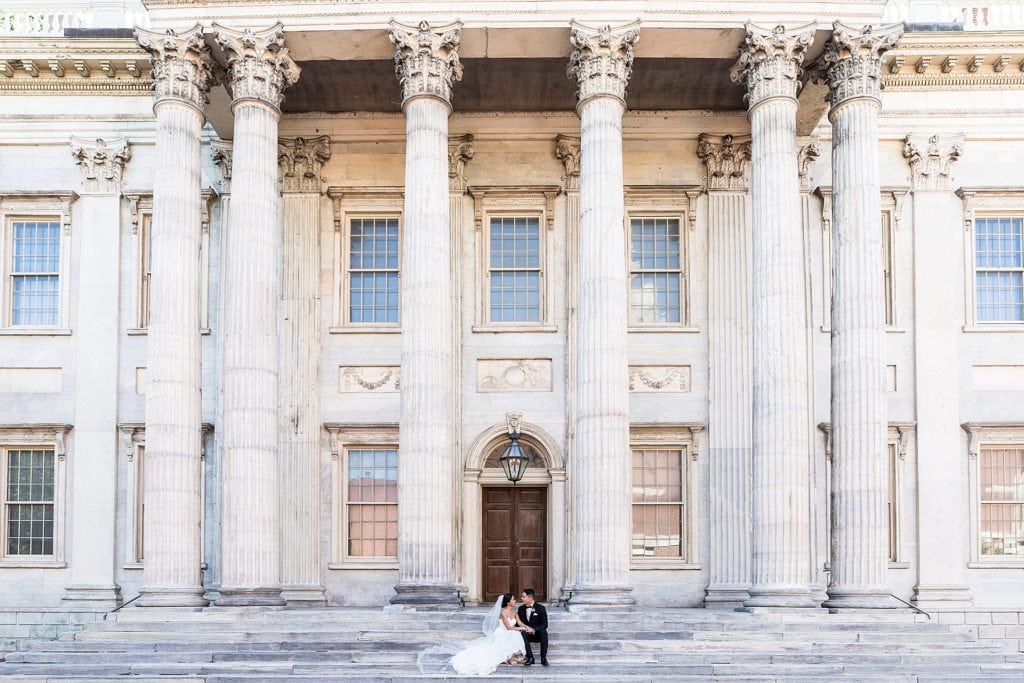 Bride and groom taking a moment together in Old City Philadelphia | Ashley Gerrity Photography www.ashleygerrityphotography.com