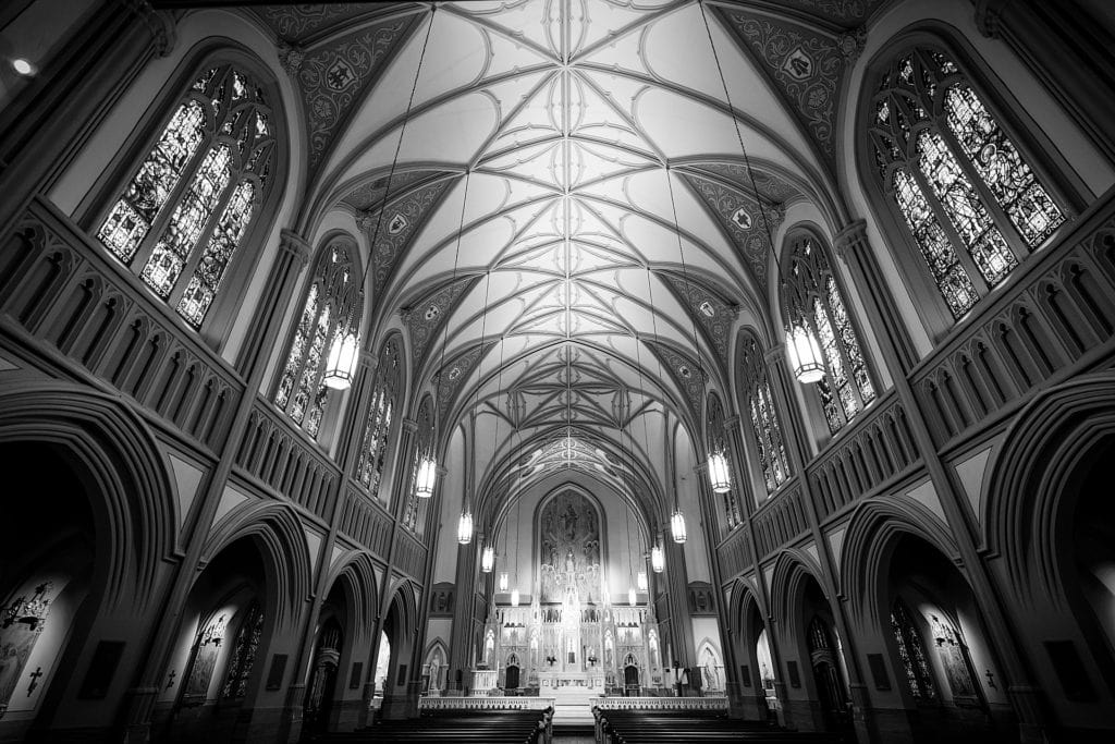 Stunning interior of church wedding | Ashley Gerrity Photography www.ashleygerrityphotography.com