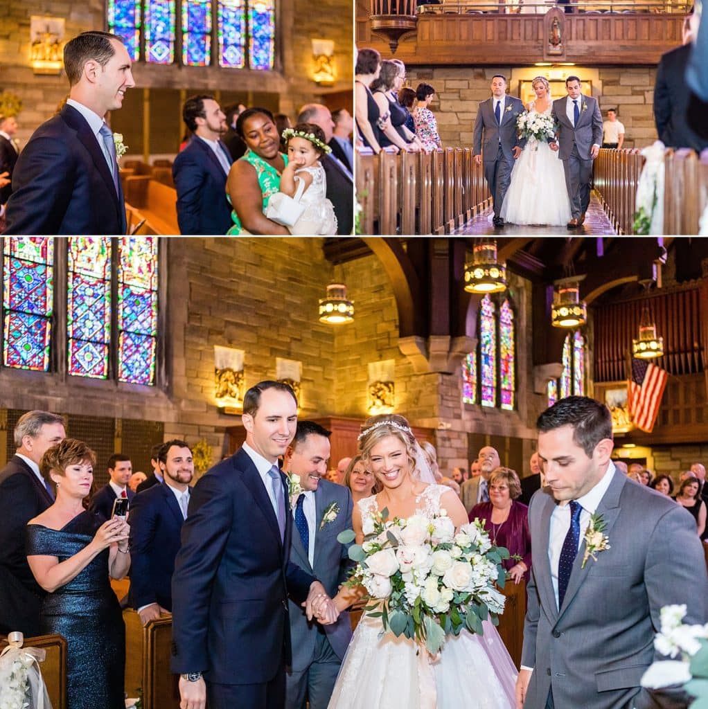 Bride and groom seeing each other for the first time at St Agnes Parish Church | Ashley Gerrity Photography www.ashleygerrityphotography.com