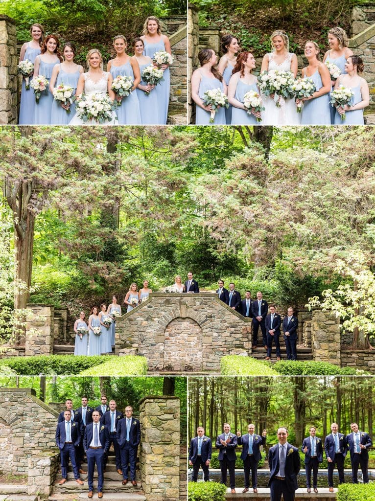 Wedding party hanging out at Ridley Creek State Park | Ashley Gerrity Photography www.ashleygerrityphotography.com