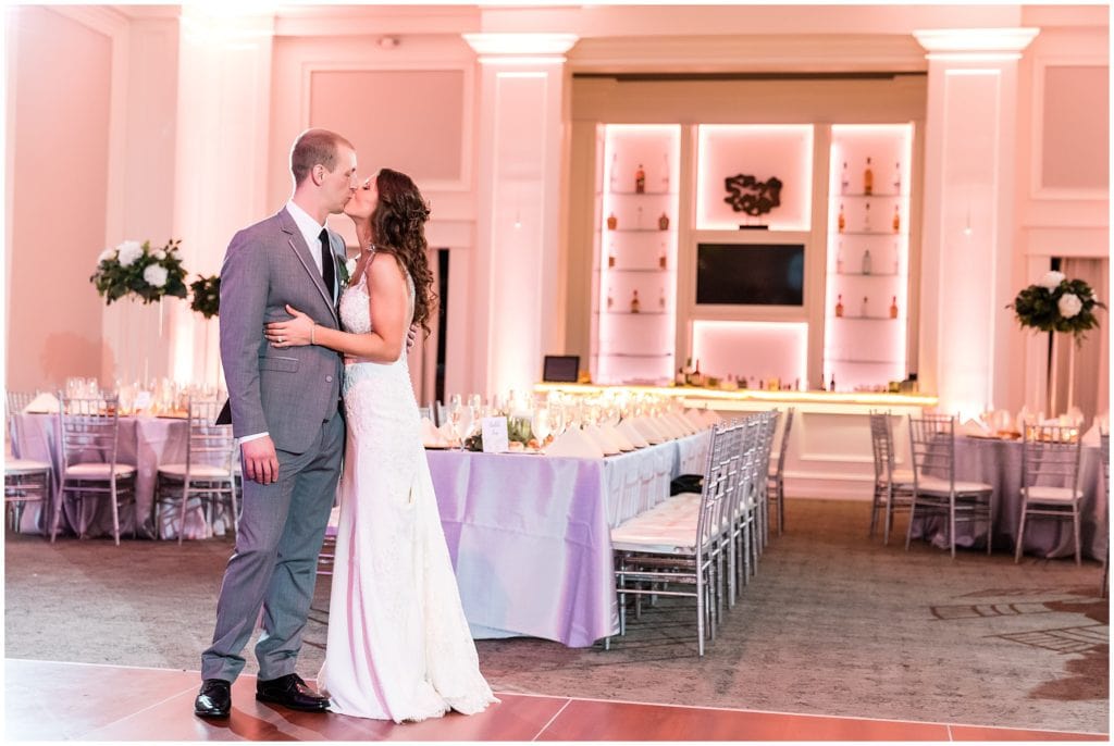 first dance as husband and wife inside the Ballroom at Ellis Preserve