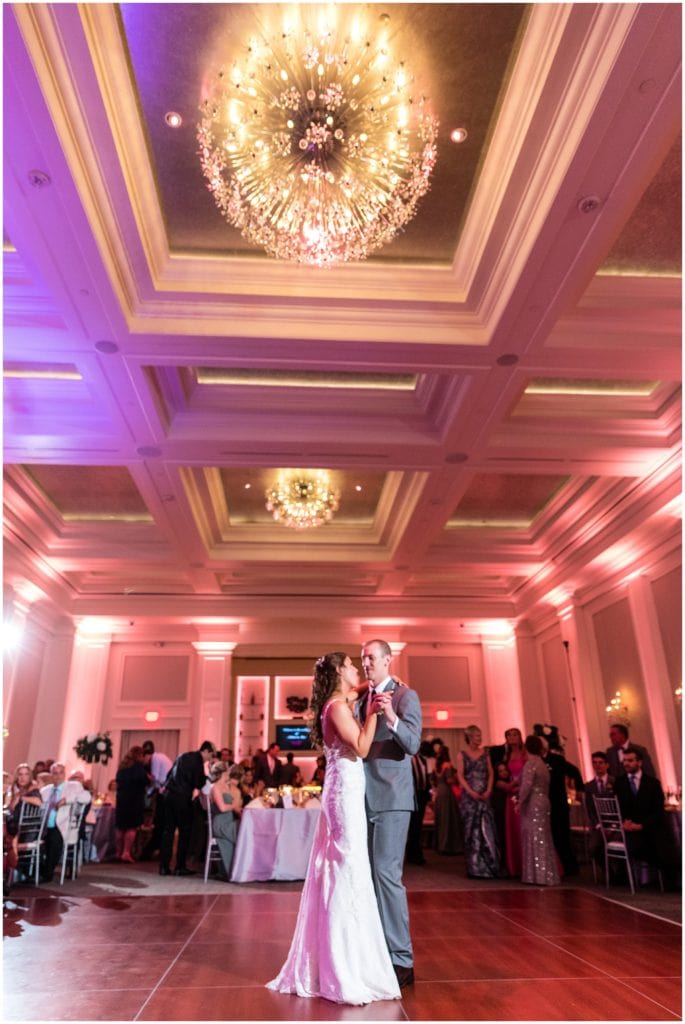 romantic slow dance between husband and wife at the Ballroom at Ellis Preserve