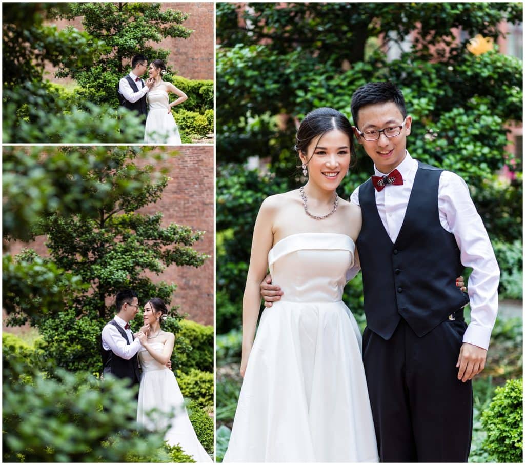 intimate bride and groom portraits through the trees