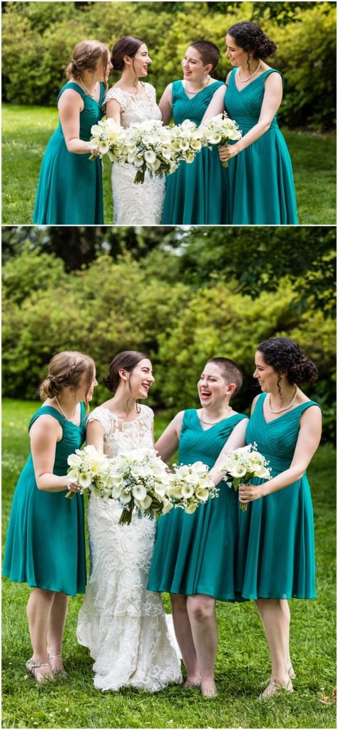 bride and bridesmaids together