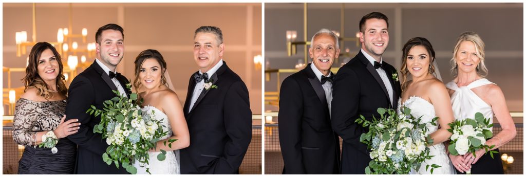 Portraits at the Lucy by Cescaphe of bride and groom with their parents