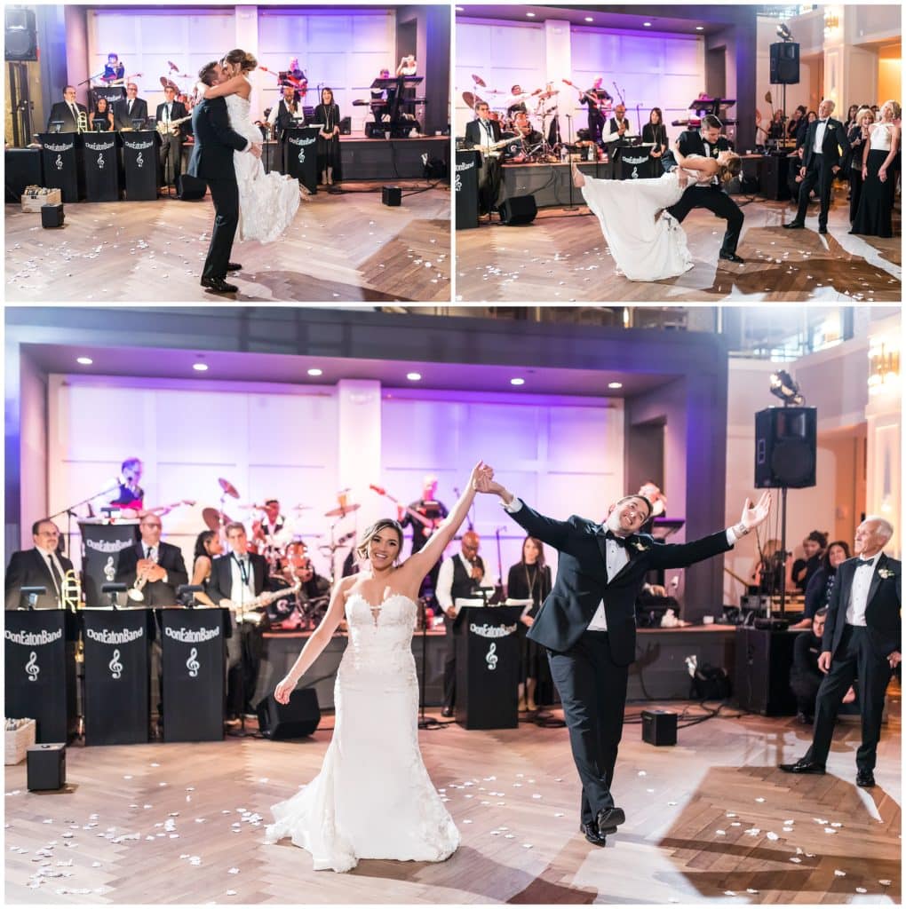 playful and romantic first dance between husband and wife at The Lucy by Cescaphe