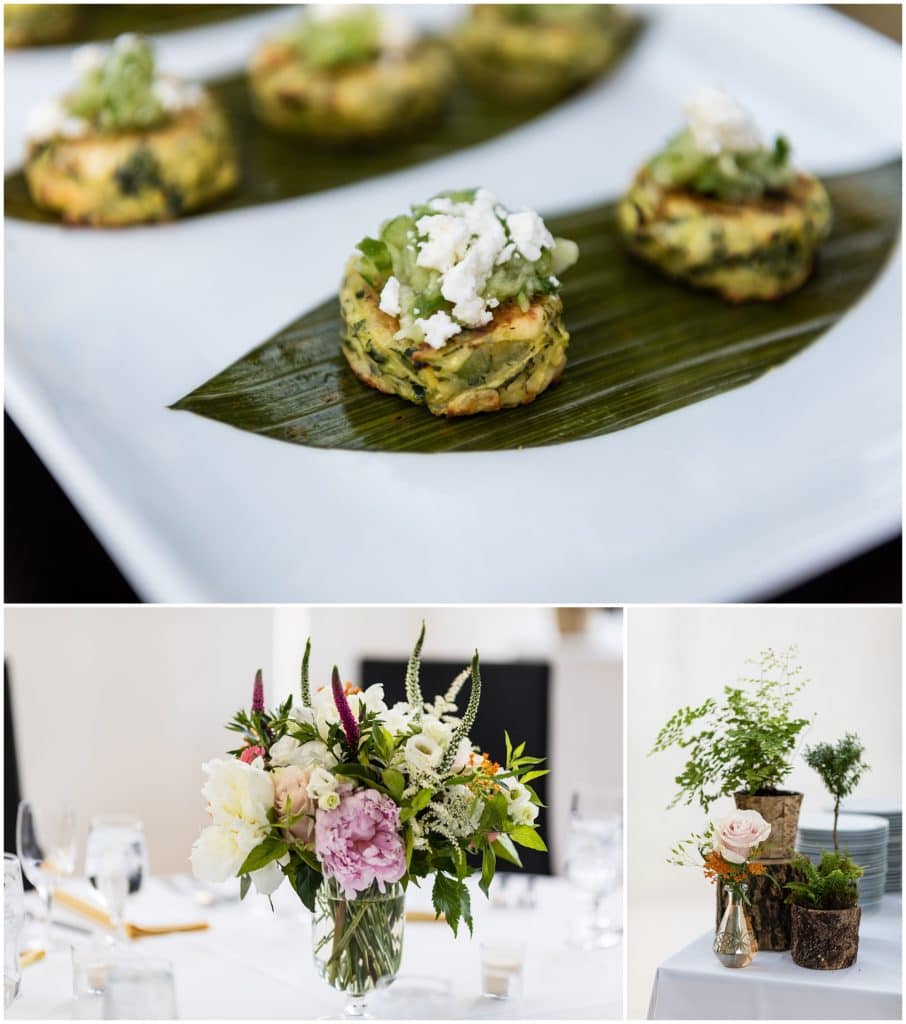 Wedding reception details at Michener Museum