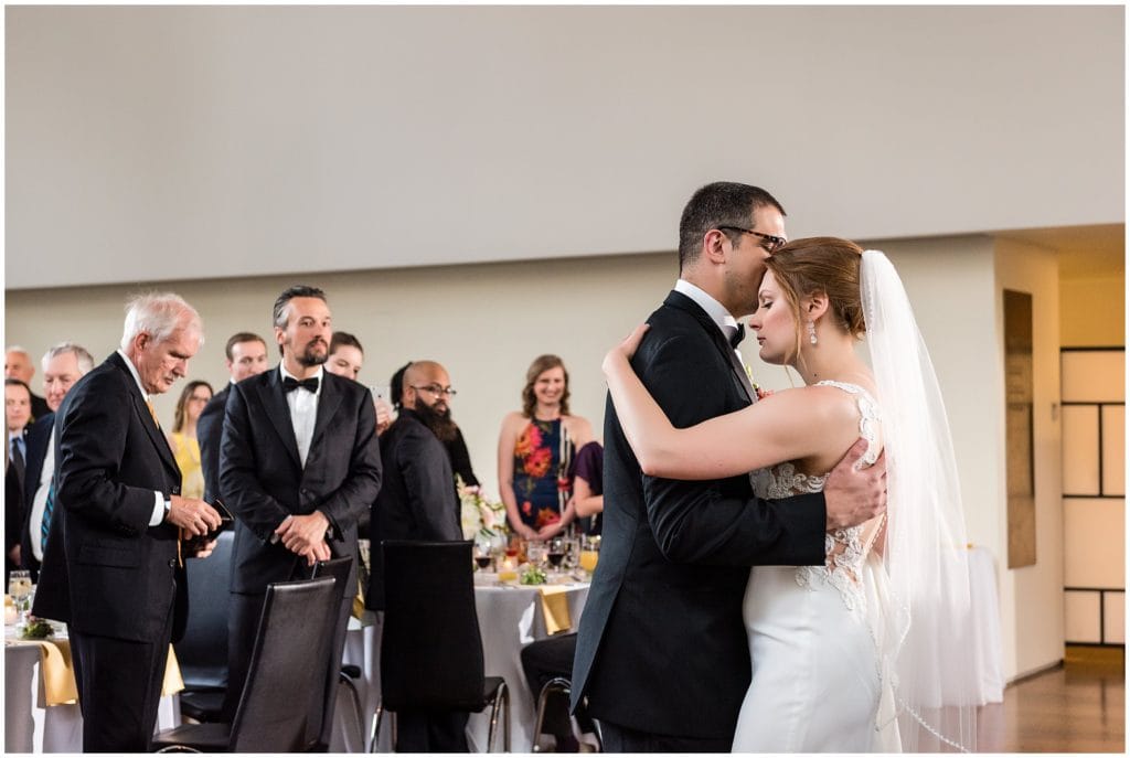 bride and groom sharing their first dance