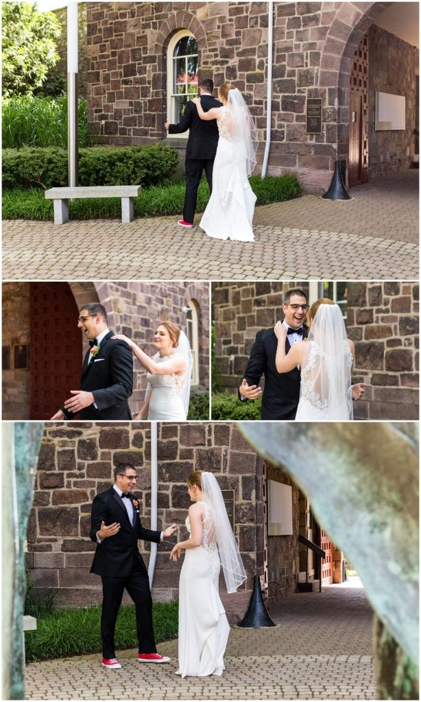 First look in the courtyard of the Michener Museum