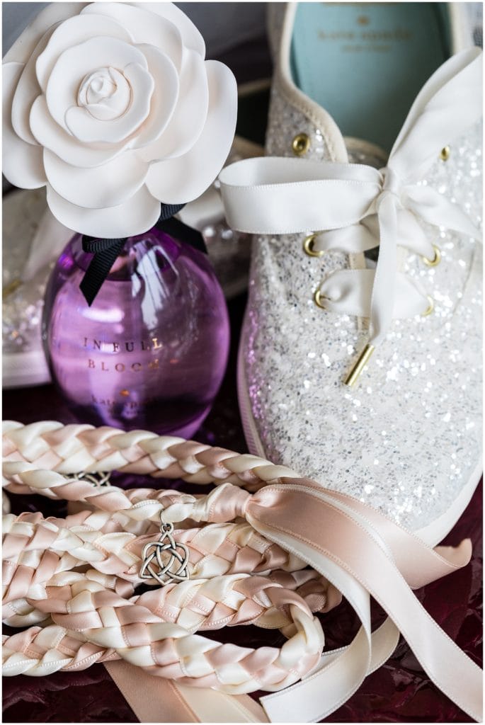 wedding accessories, sparkly bridal sneakers, perfume