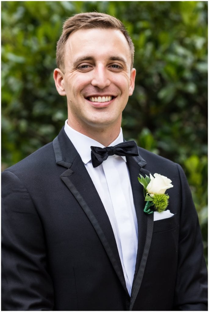 Traditional groom portrait with bowtie