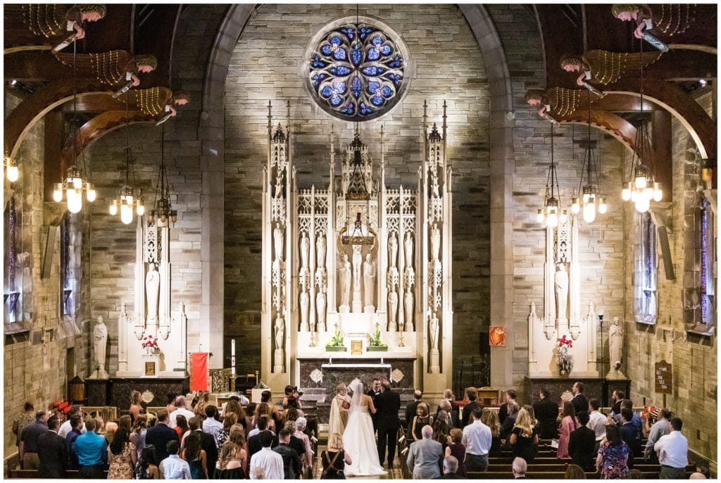 Catholic wedding ceremony at Holy Cross Catholic Church