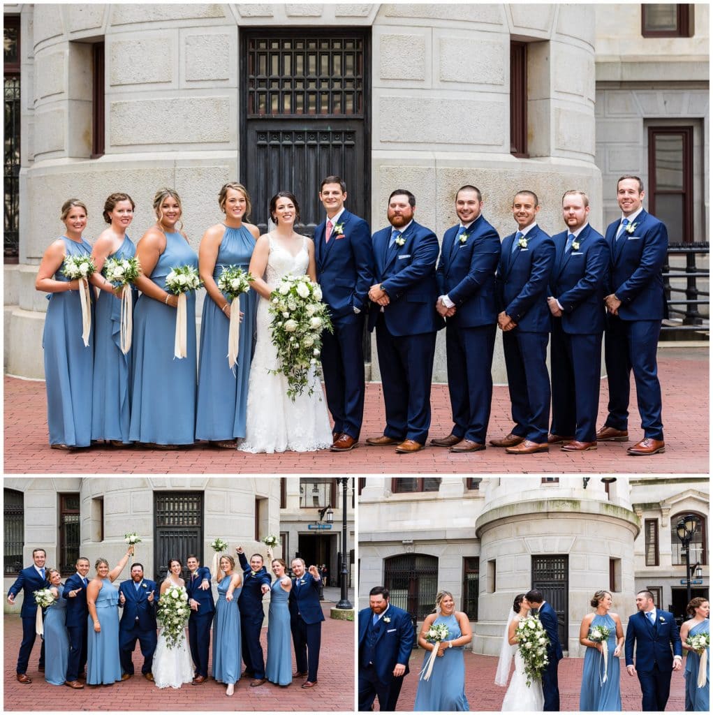 Wedding party portraits at Philadelphia City Hall